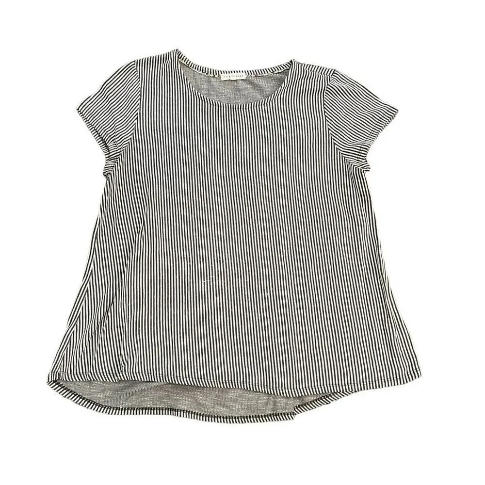 RETROLOGY Green & White Striped Short Sleeve Blouse Size L - Picture 1 of 6